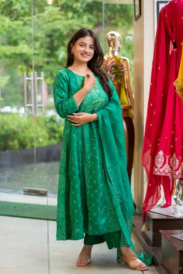 Kala Creation Beautiful Neckyock Aariwork Printed Kurta Pant And Dupatta Set - Image 7