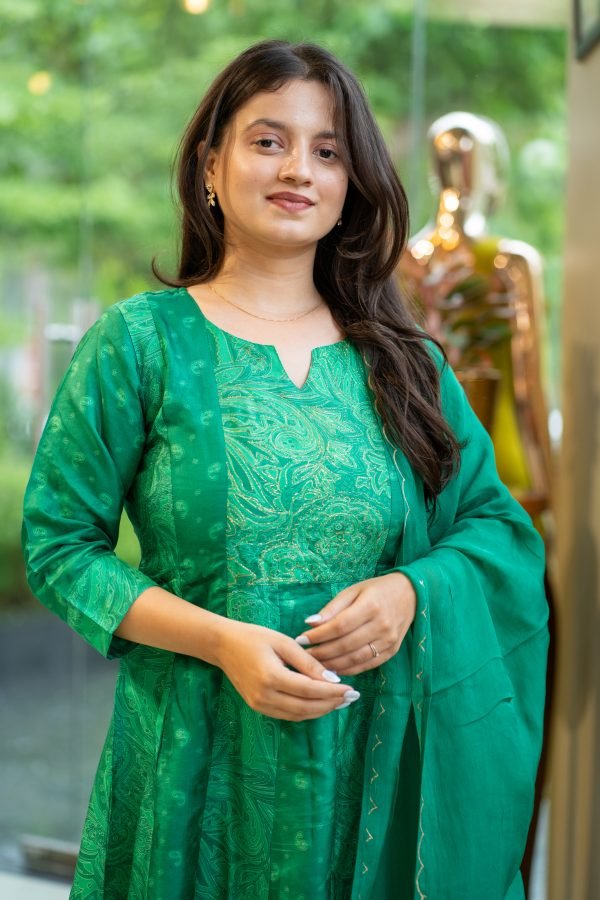 Kala Creation Beautiful Neckyock Aariwork Printed Kurta Pant And Dupatta Set - Image 5