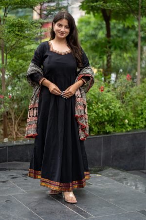 Kala Creation Beautiful Plain Long Kurti Pant And Dupatta Set