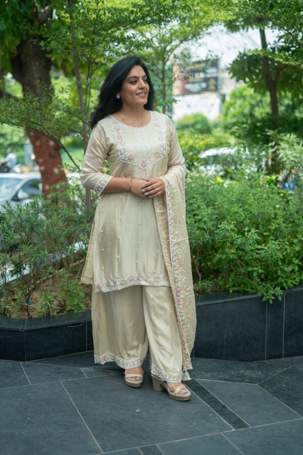 Kala Creation Neckyock Beautiful Motif Work Kurta Pant And Dupatta Set - Image 6