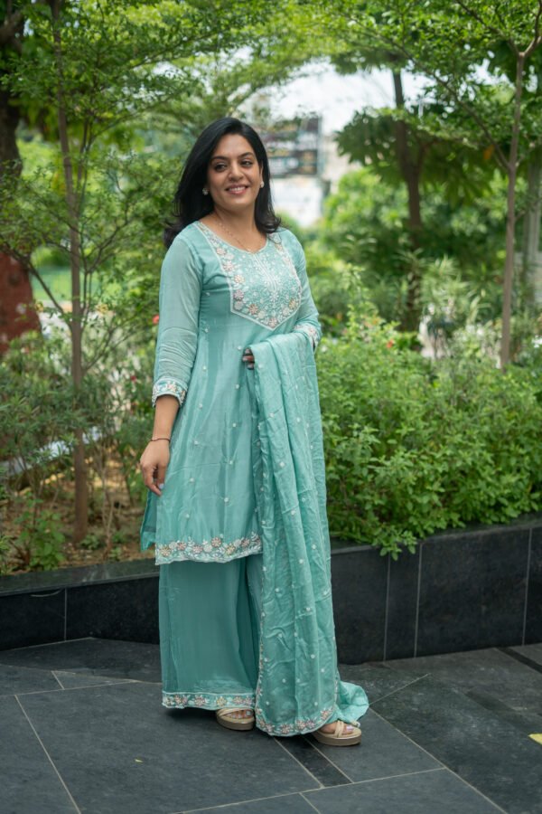 Kala Creation Neckyock Beautiful Motif Work Kurta Pant And Dupatta Set - Image 2