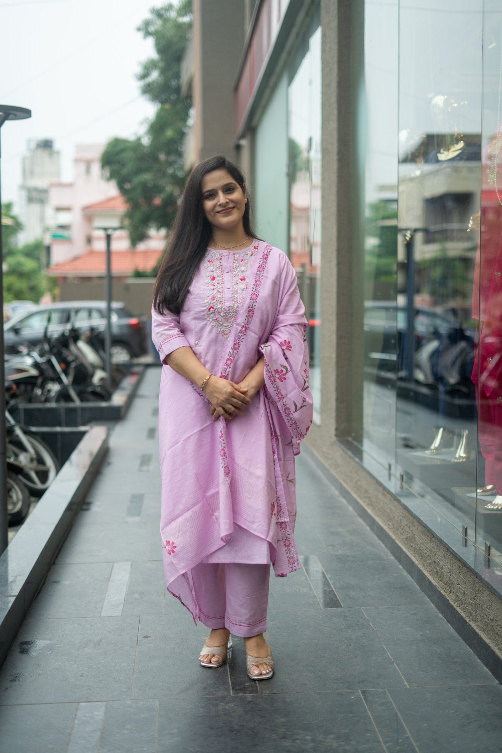 Kala Creation Beautiful Embroidered Neckline Work Kurti Pant And Printed Dupatta Set