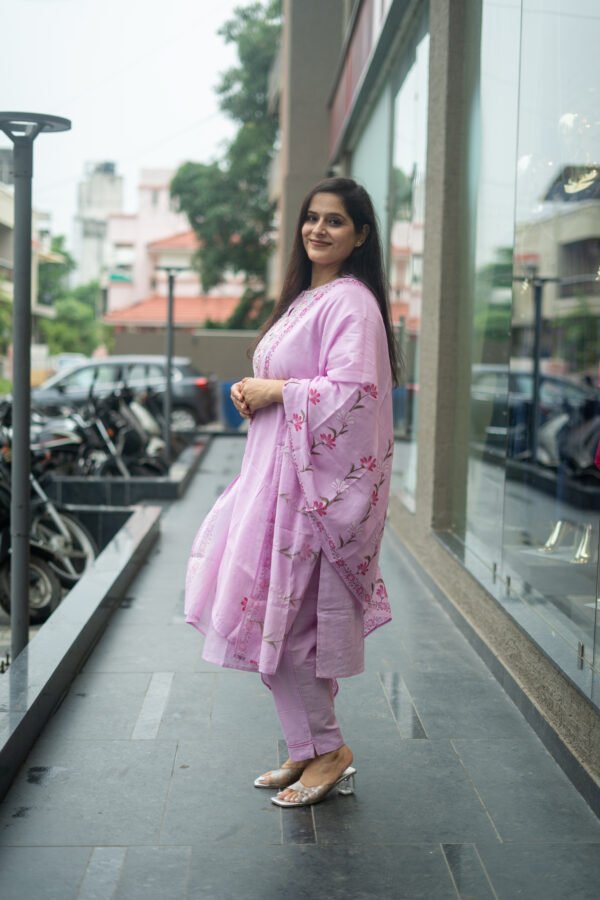 Kala Creation Beautiful Embroidered Neckline Work Kurti Pant And Printed Dupatta Set - Image 3