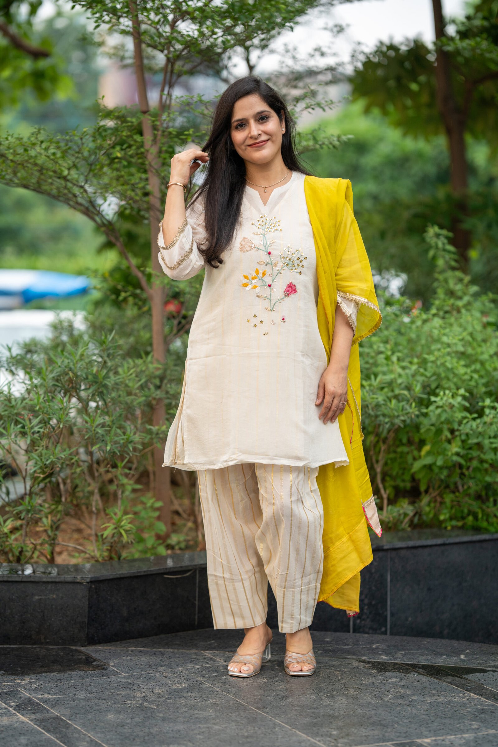 Kala Creation Beautiful Work Kurta And inner Pant And Dupatta Set