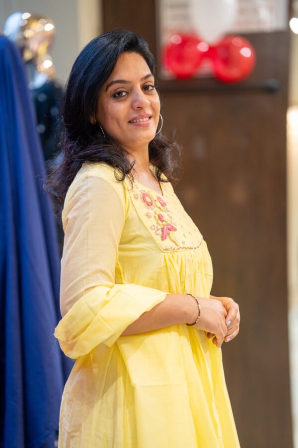 Kala Creation Beautiful Neckline Work And Sequence Work Flared Kurti Pant And Dupatta Set - Image 3