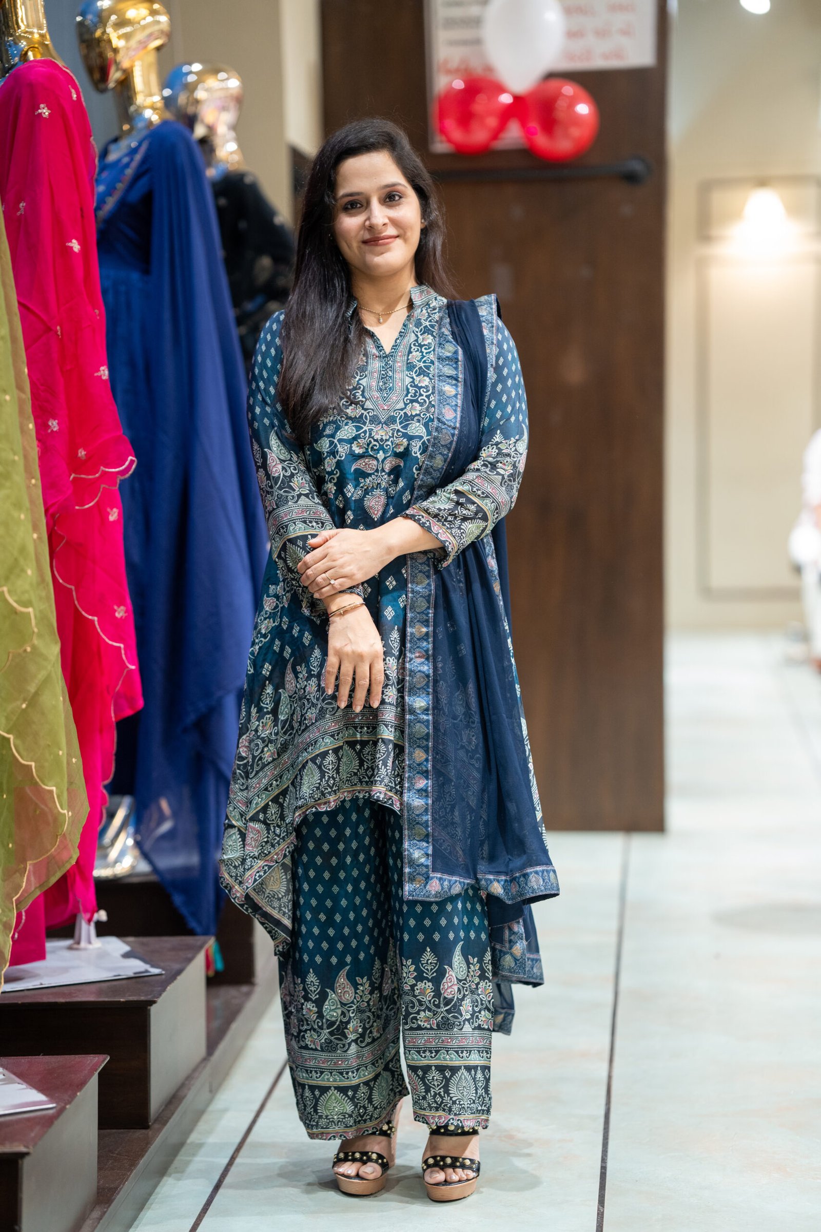 Kala Creation Beautiful Muslin Printed Up And Down Kurta Pant And Dupatta Set