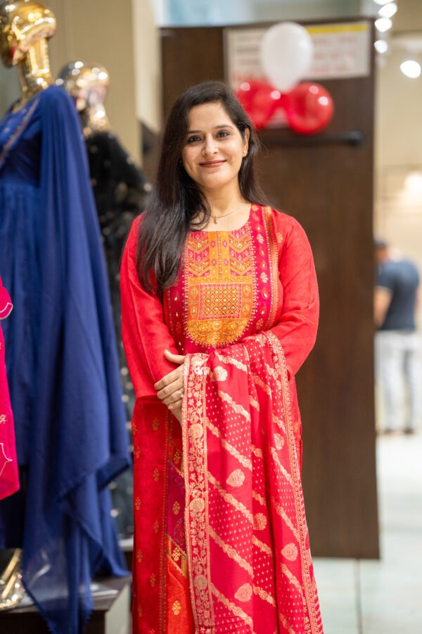 Kala Creation Beautiful Neckyock Patchwork Kurti Pant And Dupatta Set - Image 2
