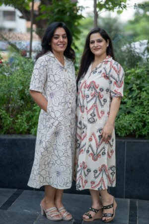 Kala Creation Beautiful Printed One Piece Cotton Dress With Belt