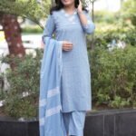 Kala Creation Beautiful Printed V-Neck Kurti Pant And Dupatta Set