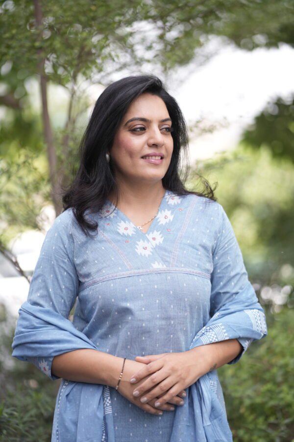 Kala Creation Beautiful Printed V-Neck Kurti Pant And Dupatta Set - Image 3
