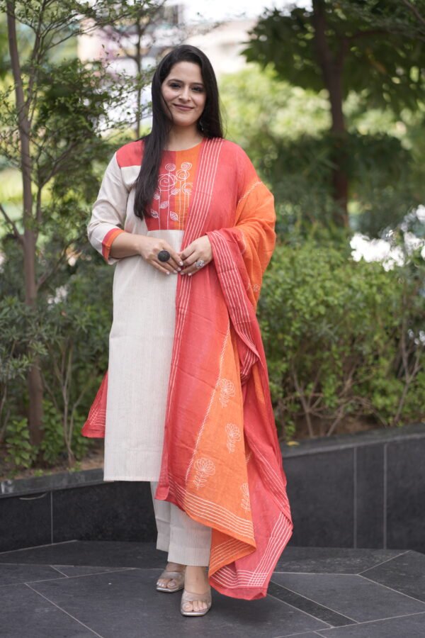 Kala Creation Plain Kurta Pant And Dupatta Set
