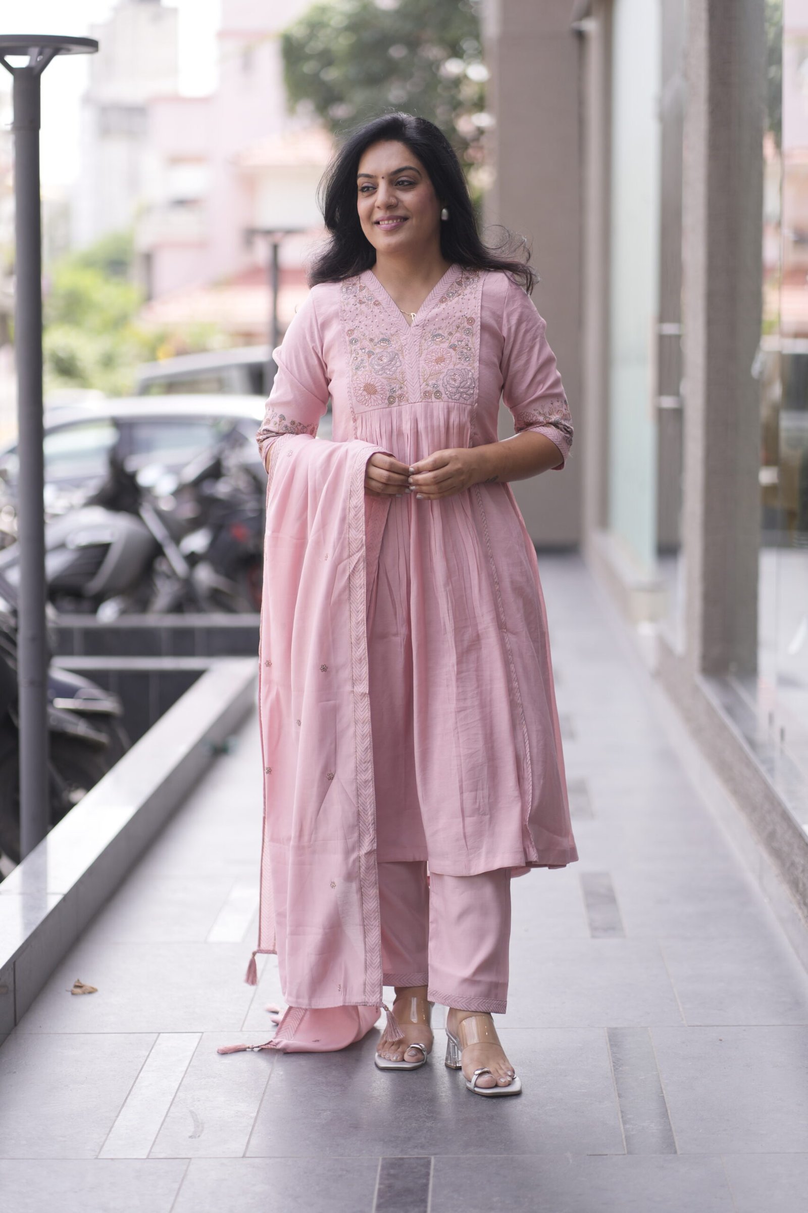 Kala Creation Beautiful Neckyoke Work Kurta Pant And Dupatta Set