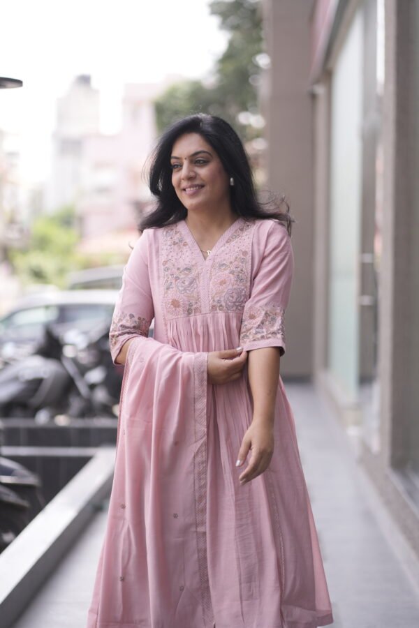Kala Creation Beautiful Neckyoke Work Kurta Pant And Dupatta Set - Image 2
