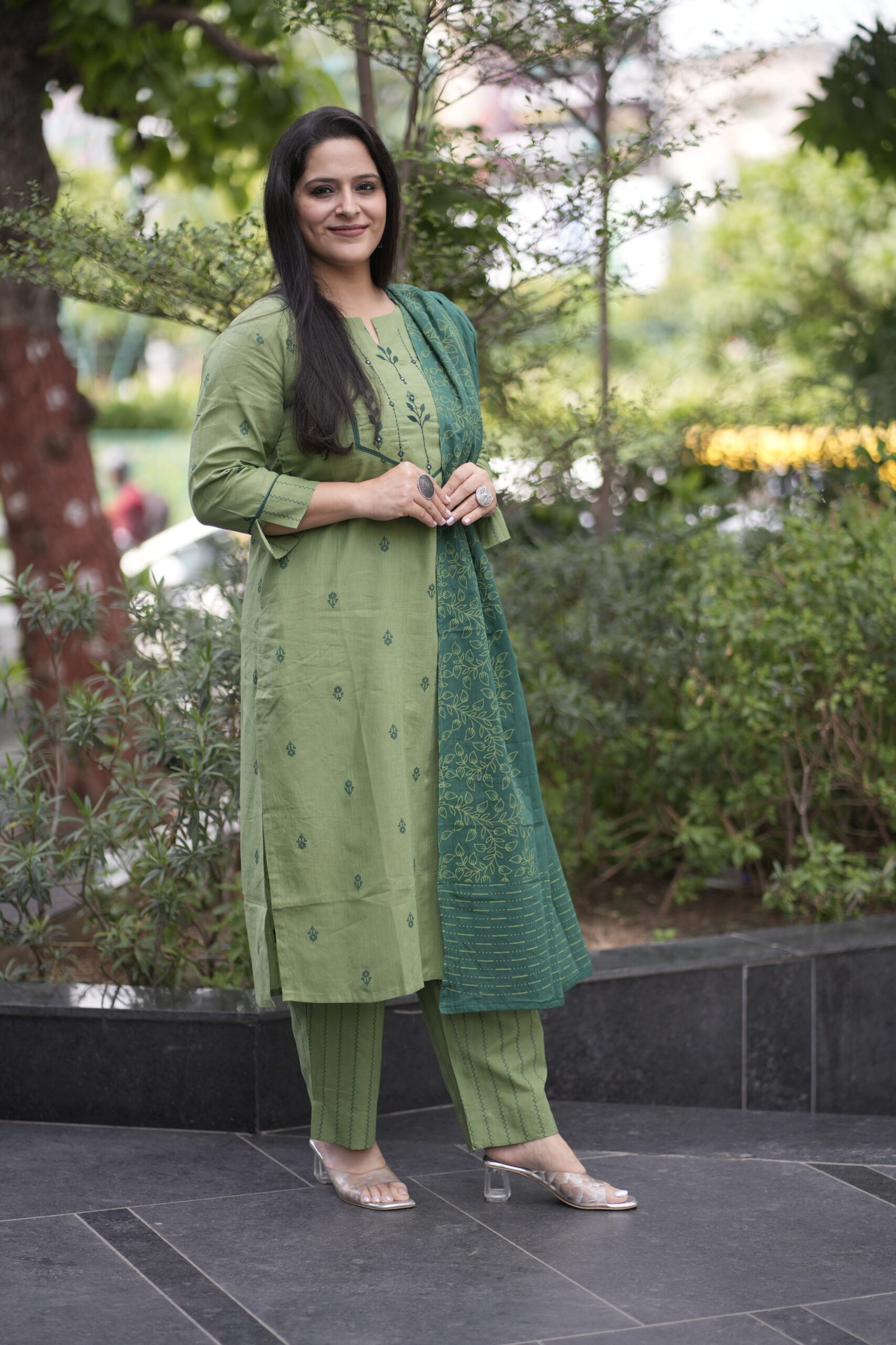Kala Creation Neckyoke Embroidered Work Kurta Pant And Dupatta Set