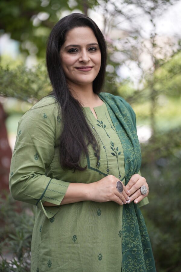Kala Creation Neckyoke Embroidered Work Kurta Pant And Dupatta Set - Image 3