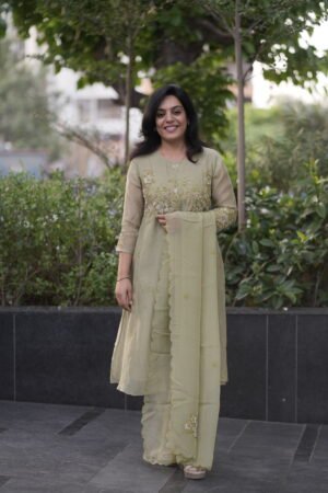 Kala Creation Beautiful Neck Work Kurti Pant And Dupatta Set