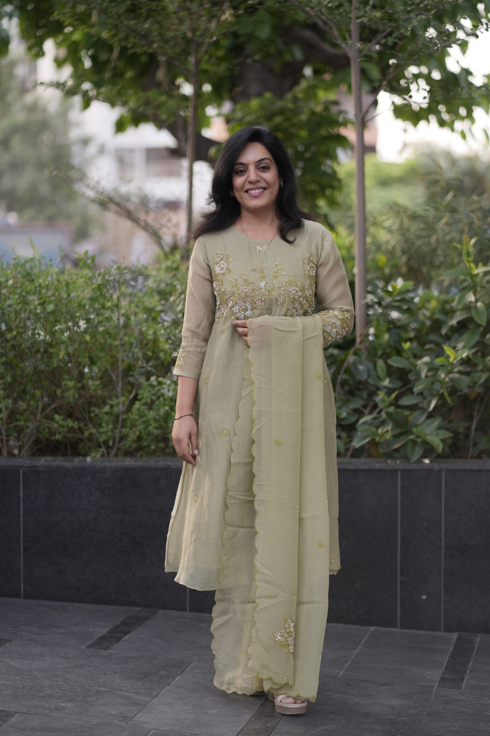 Kala Creation Beautiful Neck Work Kurti Pant And Dupatta Set