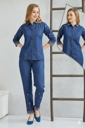 Kala Creation Dark Blue Denim Co-Ord Set