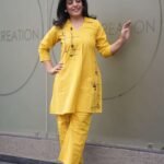 Kala Creation Office Wear Yellow Kurti With Pant Co-Ord Set