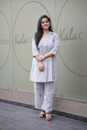 Kala Creation Office Wear Grey Kurti With Pant Co-Ord Set