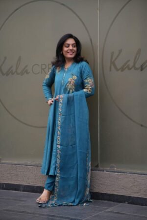 Kala Creation Beautiful Digital Printed Flared Kurta Pant And Dupatta Set