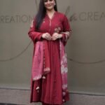 Kala Creation Beautiful Digital Printed Flared Maroon Kurta Pant And Dupatta Set