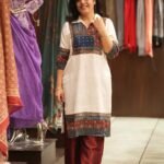 Kala Creation Beautiful Silk White Kurti