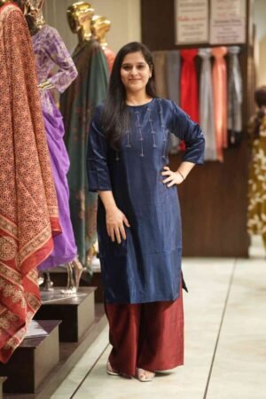 Kala Creation Beautiful Work Plain Kurti