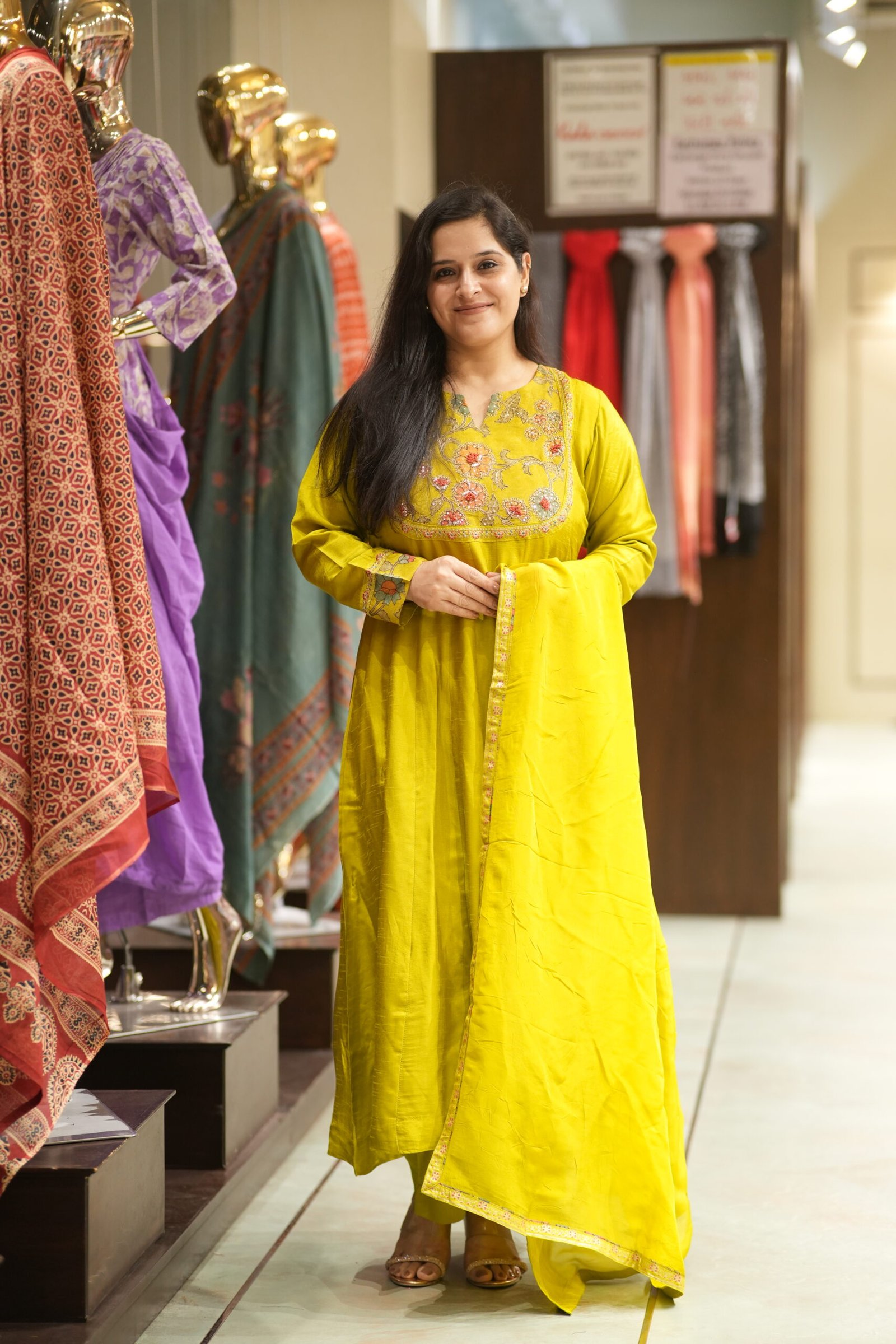 Kala Creation Beautiful Neckyock Work Kurta Pant And Dupatta Set