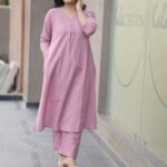 Kala Creation Plain V-Neck Kurta Pant Set