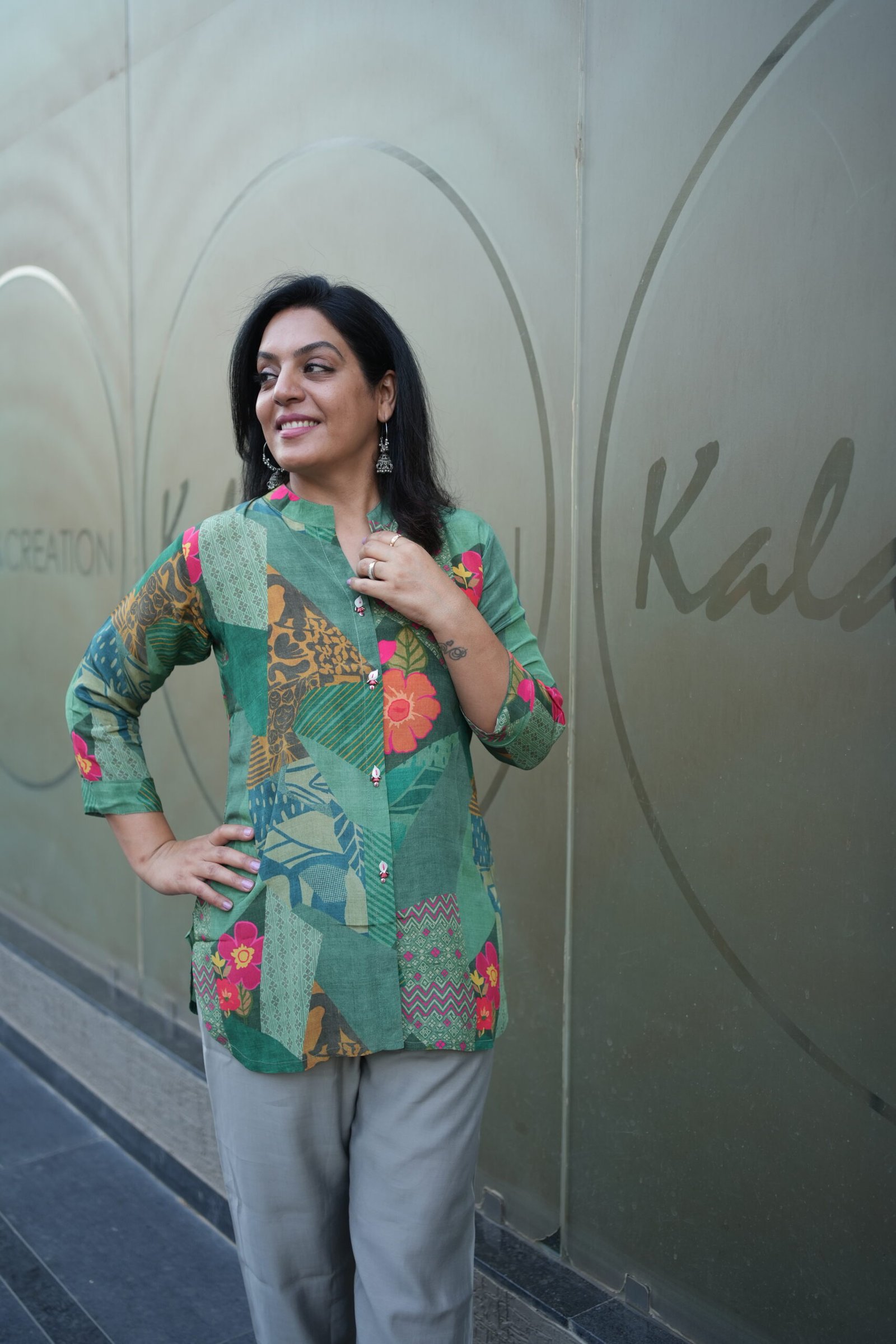 Kala Creation Beautiful Printed Muslin Short Kurti