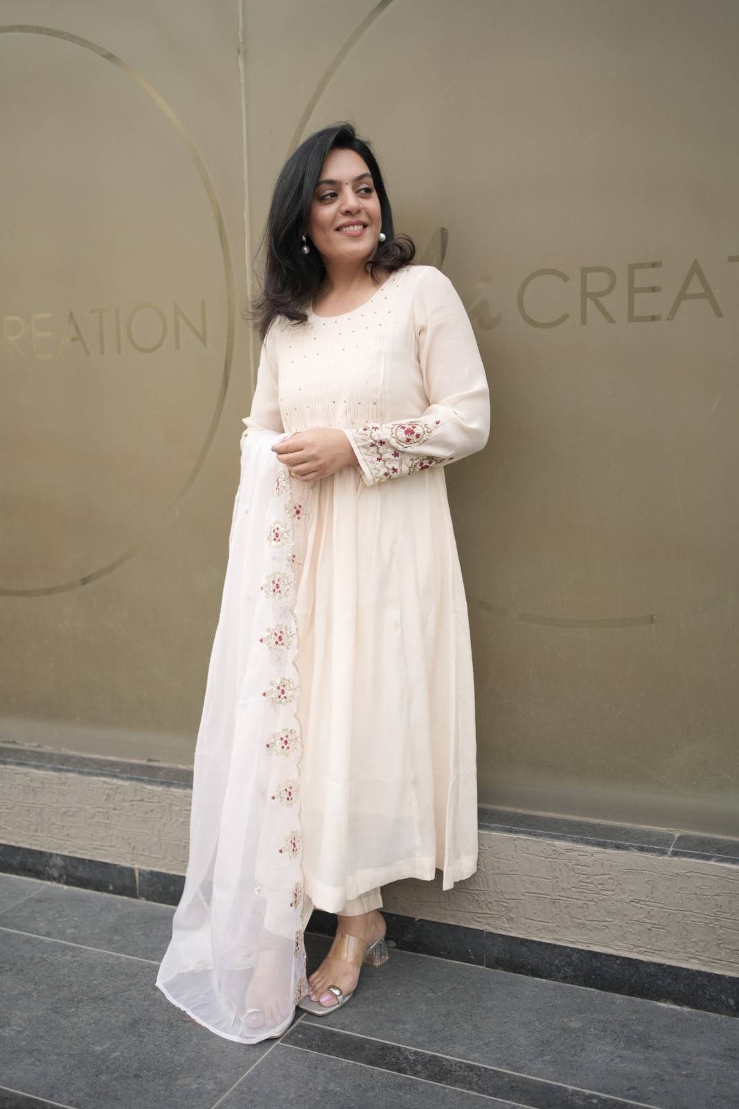 Kala Creation Beautiful Anarkali Kurta Pant And Dupatta Set