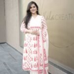 Kala Creation A-line Cotton Kurta Paired With Pants And A Matching Dupatta