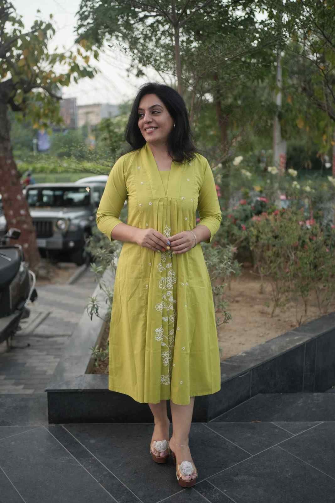 Kala Creation Beautiful Embroidered Midi Dress