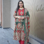 Kala Creation Stylish Beautiful Anarkali Flared Kurta Pant And Dupatta Set