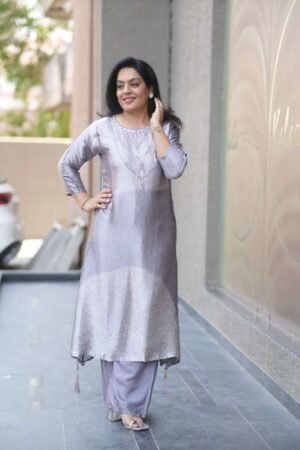 Kala Creation Elegant Muslin Silk Straight Kurta With Pant Set