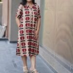 Kala Creation Beautiful Printed Cotton A-Line Midi Dress