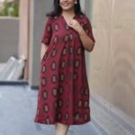 Kala Creation Beautiful Printed Cotton A-Line Midi Dress