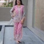 Kala Creation Floral Print Collared Muslin Co-Ord Set