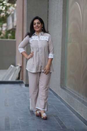 Kala Creation Cotton Co-Ord Set With Lace Embroidery