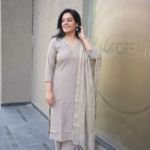 Kala Creation Beautiful Neckline Work Silk Kurta Pant And Dupatta Set