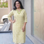 Kala Creation Beautiful Neckline Work Straight Kurta