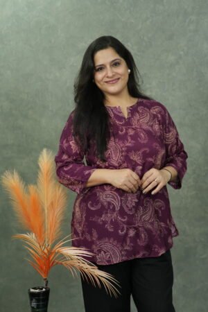 Kala Creation Paisley Print Short Kurti Elegant Ethnic Top For Everyday Style
