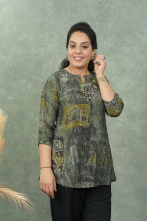 Kala Creation Mirror Work Short Kurti - Elegant Ethnic Top For Women's
