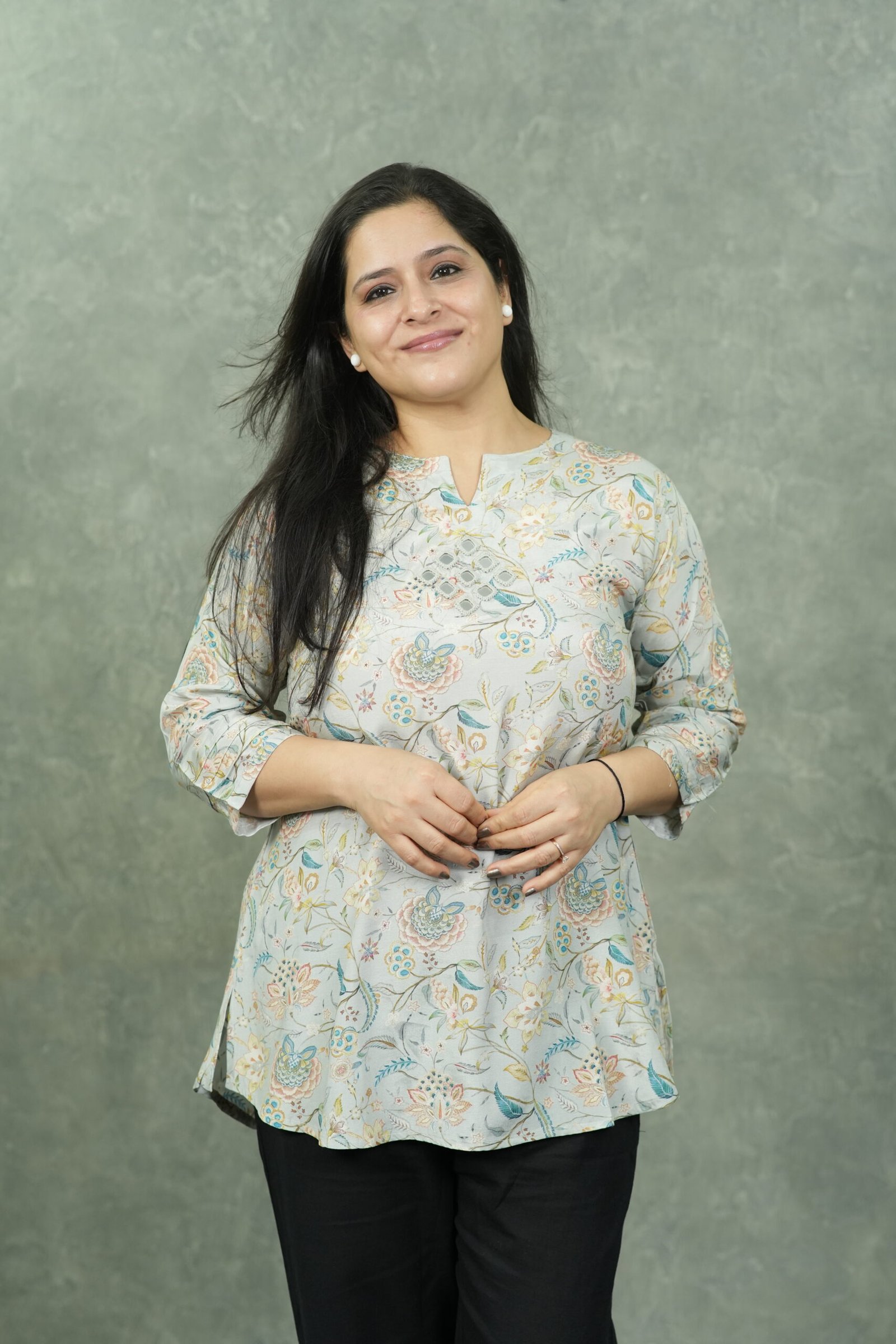 Kala Creation Mirror Work Short Kurti - Elegant Ethnic Top For Women's