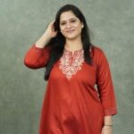 Kala Creation Stylish Short Kurti - Elegant Embroidered Neck Design