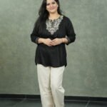 Kala Creation Stylish Short Kurti - Elegant Embroidered Neck Design