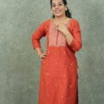 Kala Creation Embroidered Straight Silk Kurti With Floral Buti Work