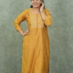 Kala Creation Embroidered Straight Silk Kurti With Floral Buti Work