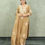 Kala Creation Embroidered Cotton Kurta Set With Pant Dupatta Set